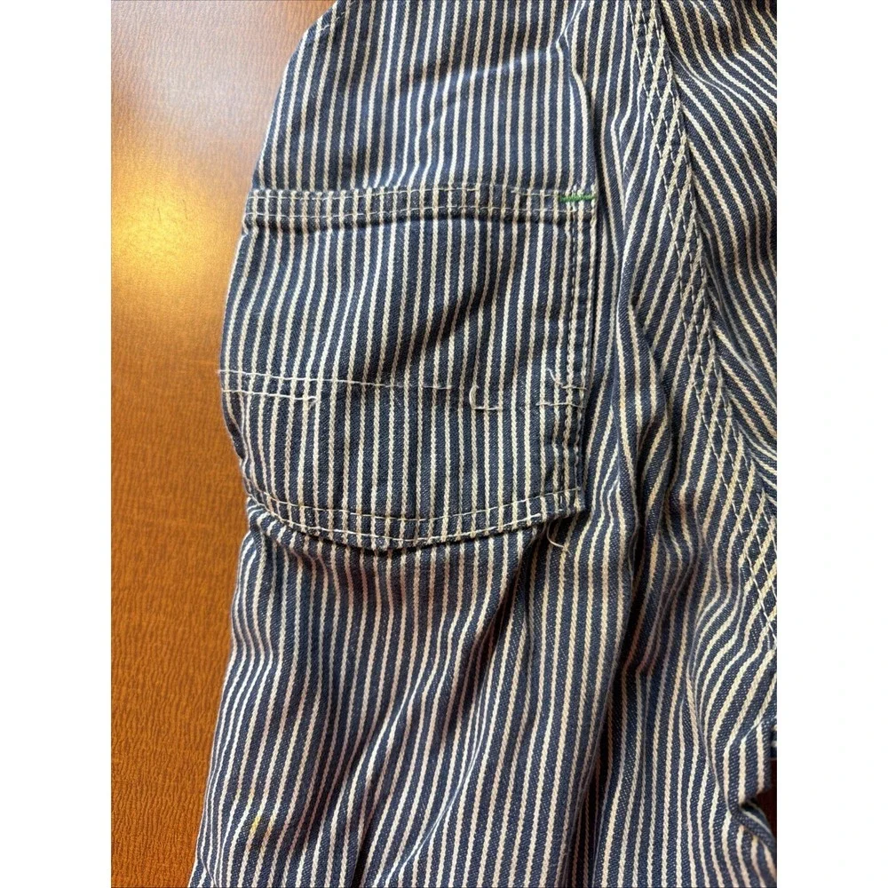 Vintage OshKosh B'gosh Overalls Toddler 3T Denim VESTBAK Made USA Hickory Stripe